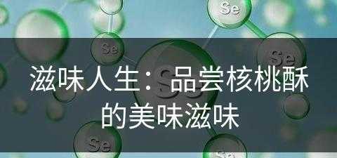 滋味人生：品尝核桃酥的美味滋味